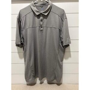 Kuhl Mens Gray Short Sleeve Performance Polo Shirt XXL Textured Knit Hiking
